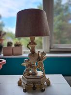 Charmante schemerlamp met engeltjes en luipaardprint ., Huis en Inrichting, Lampen | Tafellampen, Verzenden, Gebruikt, Klassiek