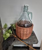 Kruikvaas in mand stoer sober landelijk, Ophalen of Verzenden, Zo goed als nieuw, Rond, Riet