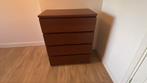 Malm ladenkast bruin, Ophalen, Gebruikt, 50 tot 100 cm, 3 of 4 laden
