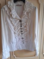 blouse van Bottega Elisa Cavaletti rushes en stikstels, Kleding | Dames, Nieuw, Maat 42/44 (L), Ophalen of Verzenden, Wit