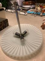 Retro Plafondlamp Wit/Zilver - Gaaf!, Ophalen, Zo goed als nieuw, Glas