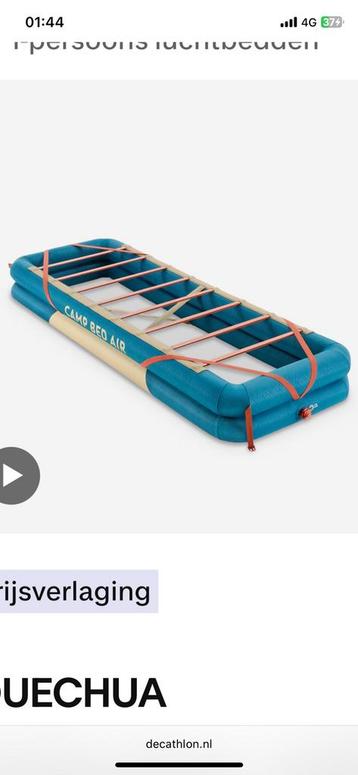 Opblaadbaar veldbed voor campbed Decatlhon