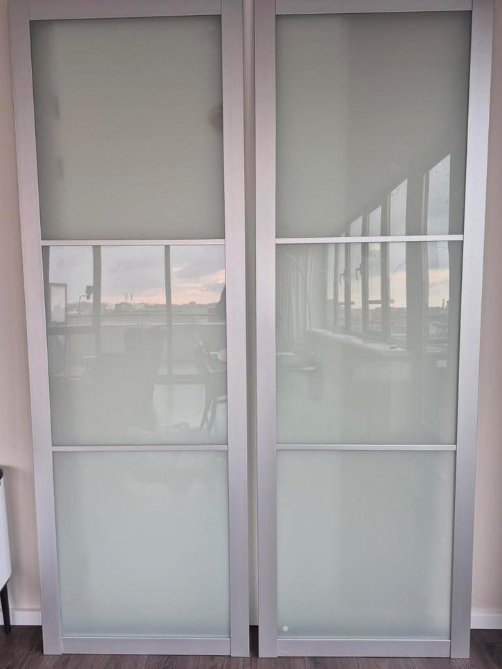 PAX Schuifdeuren Transparant 235x75cm + Rail & Planken, Huis en Inrichting, Kasten | Kledingkasten, 200 cm of meer, 50 tot 75 cm