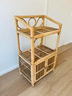 Vintage rotan bijzettafel kast ladekast kast bamboe retro, Antiek en Kunst, Ophalen