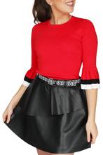 Nikkie Jala Top plisse rood met zw/wit rand mt 34 nr 40194