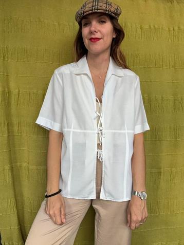 Vintage witte blouse / shirt / top - 42/XL beschikbaar voor biedingen