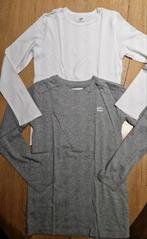 2 NIEUWE effen longsleeves, ronde hals 158-164, wit en grijs, H&M, Nieuw, Ophalen of Verzenden, Shirt of Longsleeve