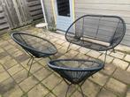 Leuk zwart tuinsetje, Tuin en Terras, Tuinsets en Loungesets, Kunststof, Gebruikt, 3 zitplaatsen, Ophalen of Verzenden