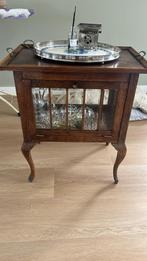 Antiek Theekastje Retro met Geslepen Glas, Huis en Inrichting, Ophalen, Gebruikt, 50 tot 100 cm, 25 tot 50 cm