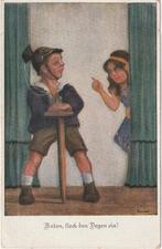 TONEEL MEISJE TEKN. BENDER UIT 1943 ZEER MOOIE KAART KG72, Verzamelen, Ophalen of Verzenden, 1940 tot 1960, Gelopen, Kinderen