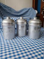 4 Aluminium blikken punt gaaf, koffie thee en suiker, + extr, Antiek en Kunst, Ophalen of Verzenden