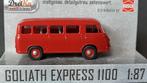 Goliath 1100 Express 1957 rood 1:87 H0 Busch Dreika Pol, Hobby en Vrije tijd, Modelauto's | 1:87, Verzenden, Nieuw, Auto