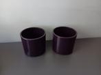 Set van 2 paarse bloempotten – keramiek, Tuin en Terras, Gebruikt, Rond, Binnen, Ophalen of Verzenden