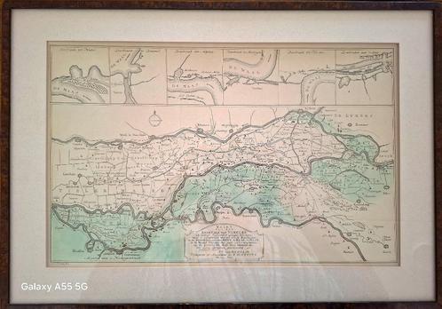 ETS KAART VAN HET KWARTIER VAN NYMEGEN  A. v. KREVELT FECIT, Antiek en Kunst, Kunst | Etsen en Gravures, Ophalen of Verzenden