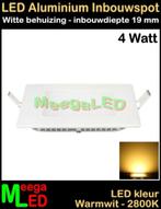 LED inbouwspot panel spot Vierkant wit 4 Watt Warmwit 4W, Nieuw, Plafondspot of Wandspot, Led, Ophalen of Verzenden