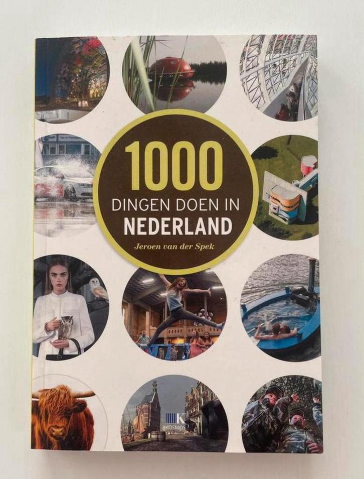 Boek Jeroen van der Spek - 1000 dingen doen in Nederland, Boeken, Reisgidsen, Zo goed als nieuw, Fiets- of Wandelgids, Benelux