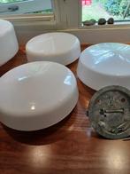 Drie plafonnière vintage, mid century,plafondlamp, Ophalen, Zo goed als nieuw, Glas
