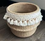 Bloempot 21h x 17 cm japandi / ibiza style, Ophalen of Verzenden, Zo goed als nieuw, Rond, Porselein of Keramiek