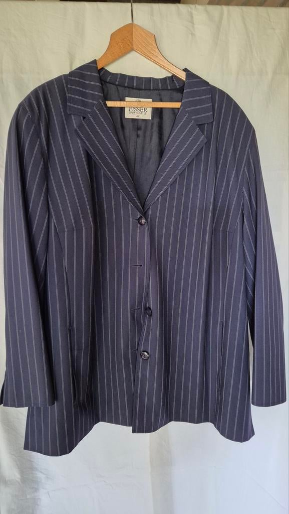 Fisser nieuw staat blauw wit colbert jasje mt 48 vintage, Kleding | Dames, Blauw, Maat 46/48 (XL) of groter, Nieuw, Ophalen of Verzenden