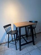 IKEA TYBYN Bartafel met barkrukken, Huis en Inrichting, Tafels | Eettafels, Vierkant, Tot twee personen, Zo goed als nieuw, Overige houtsoorten