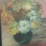 Schilderij vaas met bloemen chrysanten saskia scheffer, Antiek en Kunst, Ophalen