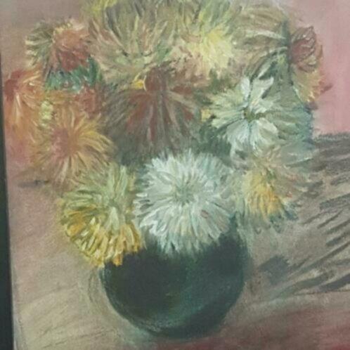 Schilderij vaas met bloemen chrysanten saskia scheffer, Antiek en Kunst, Kunst | Schilderijen | Klassiek, Ophalen