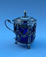 18e eeuws zilveren mosterdpot, Namen 1782, Ophalen of Verzenden