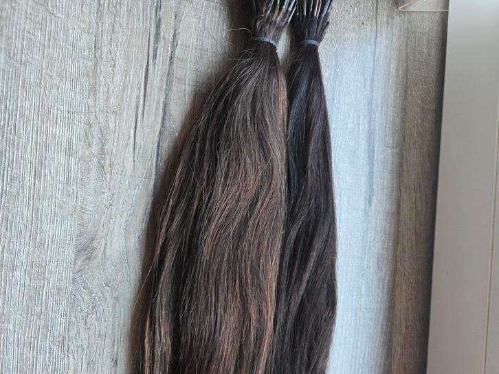 Nanoring Extensions Bruin - 45cm, Sieraden, Tassen en Uiterlijk, Uiterlijk | Haarverzorging, Gebruikt, Pruik of Haarverlenging