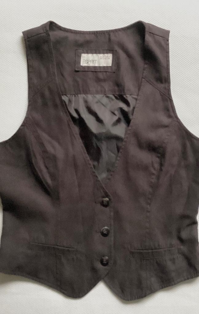 Mooi ESPRIT Jasje Suède achtig mt 36 S, Kleding | Dames, Jasjes, Kostuums en Pakken, Zo goed als nieuw, Jasje, Maat 36 (S), Bruin