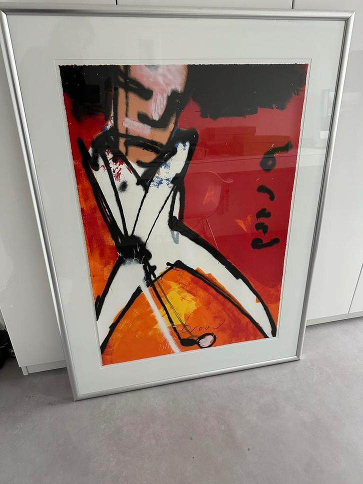 Herman Brood Zeefdruk Golfer, Antiek en Kunst, Kunst | Litho's en Zeefdrukken, Ophalen