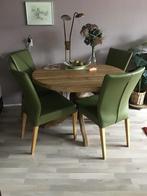 Eiken ronde tafel, Huis en Inrichting, Ophalen, Gebruikt, Vier personen, 100 tot 150 cm