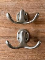 Dubbele kapstokhaak kapstok dubbel haakje jashaak aluminium, Wandkapstok, Ophalen of Verzenden, Zo goed als nieuw, Minder dan 100 cm