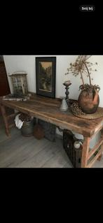 Oude markttafel, Huis en Inrichting, Tafels | Sidetables, Ophalen, Zo goed als nieuw, 150 tot 200 cm, Rechthoekig