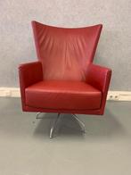 1x Montis Romeo rood leder - draaifauteuil, Zo goed als nieuw, Leer