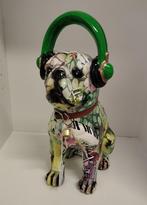 Mopshond met koptelefoon Street Art - Pop Art, Ophalen of Verzenden