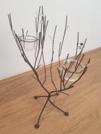 Mooie metalen waxinelichthouder in de vorm van een boom, Ophalen of Verzenden, Gebruikt, Metaal, Minder dan 25 cm