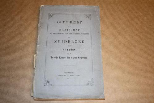 Open brief Maatschap Droogmaking Zuiderzee - 1877 !!, Boeken, Geschiedenis | Vaderland, Gelezen, 20e eeuw of later, Ophalen of Verzenden
