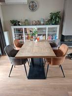Mooie eettafel met stalen poot, Huis en Inrichting, Ophalen, Gebruikt, 50 tot 100 cm, 150 tot 200 cm