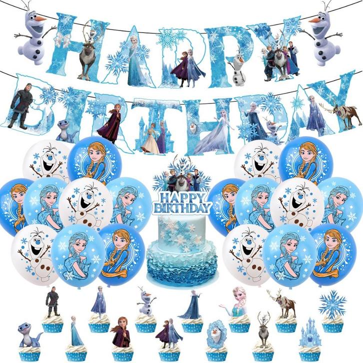 Frozen - Anna Elza Olaf - Verjaardag Decoratie / Birthday, Hobby en Vrije tijd, Feestartikelen, Nieuw, Versiering, Verjaardag