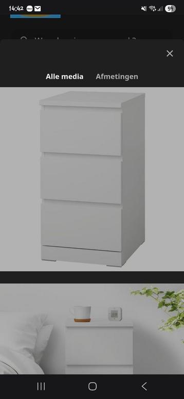 IKEA MALM 3 Lades Wit