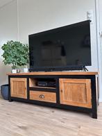 Tv meubel hout en zwart €10, Huis en Inrichting, Ophalen, Gebruikt, 100 tot 150 cm, Minder dan 100 cm