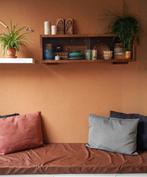 Houten kastje met glazen schuifdeuren (vitrine), Huis en Inrichting, Kasten | Vitrinekasten, Ophalen, Gebruikt, 100 tot 150 cm