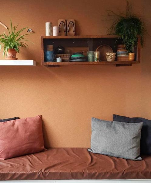 Houten kastje met glazen schuifdeuren (vitrine), Huis en Inrichting, Kasten | Vitrinekasten, Gebruikt, Minder dan 100 cm, 100 tot 150 cm