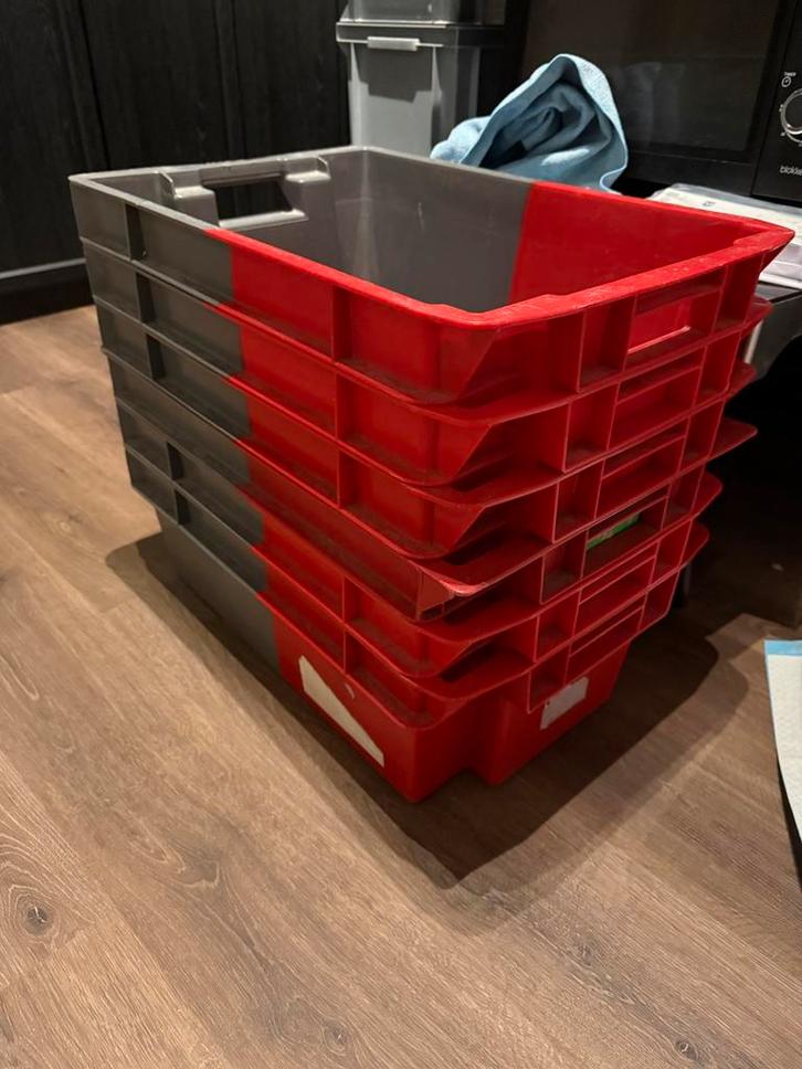 6 industriele stapel bakken, Huis en Inrichting, Woonaccessoires | Kisten, Zo goed als nieuw, Minder dan 50 cm, Ophalen