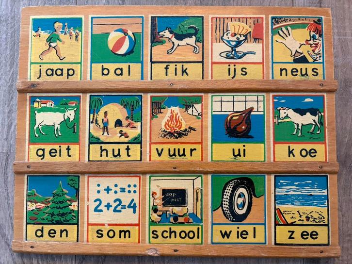 Vintage leesplankje Simplex in mooie staat, Antiek en Kunst, Antiek | Speelgoed, Ophalen of Verzenden