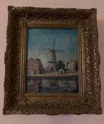 Schilderij molen de valk leiden gesigneerd, Antiek en Kunst, Ophalen of Verzenden