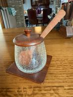 Vintage Craquelé Potje met Deksel, Onderzetter & Lepel, Ophalen, Gebruikt