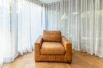 Royale leren fauteuil in cognac kleur, Huis en Inrichting, Fauteuils, Ophalen, Gebruikt, 100 tot 125 cm, Leer