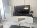 Tv meubel inclusief witte glasplaat met vitrine kast, Huis en Inrichting, Complete inboedels, Ophalen of Verzenden