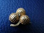 Antieke gouden broche speld vorm klaver 14k goud 585 ct, Sieraden, Tassen en Uiterlijk, Antieke sieraden, Verzenden, Goud, Broche